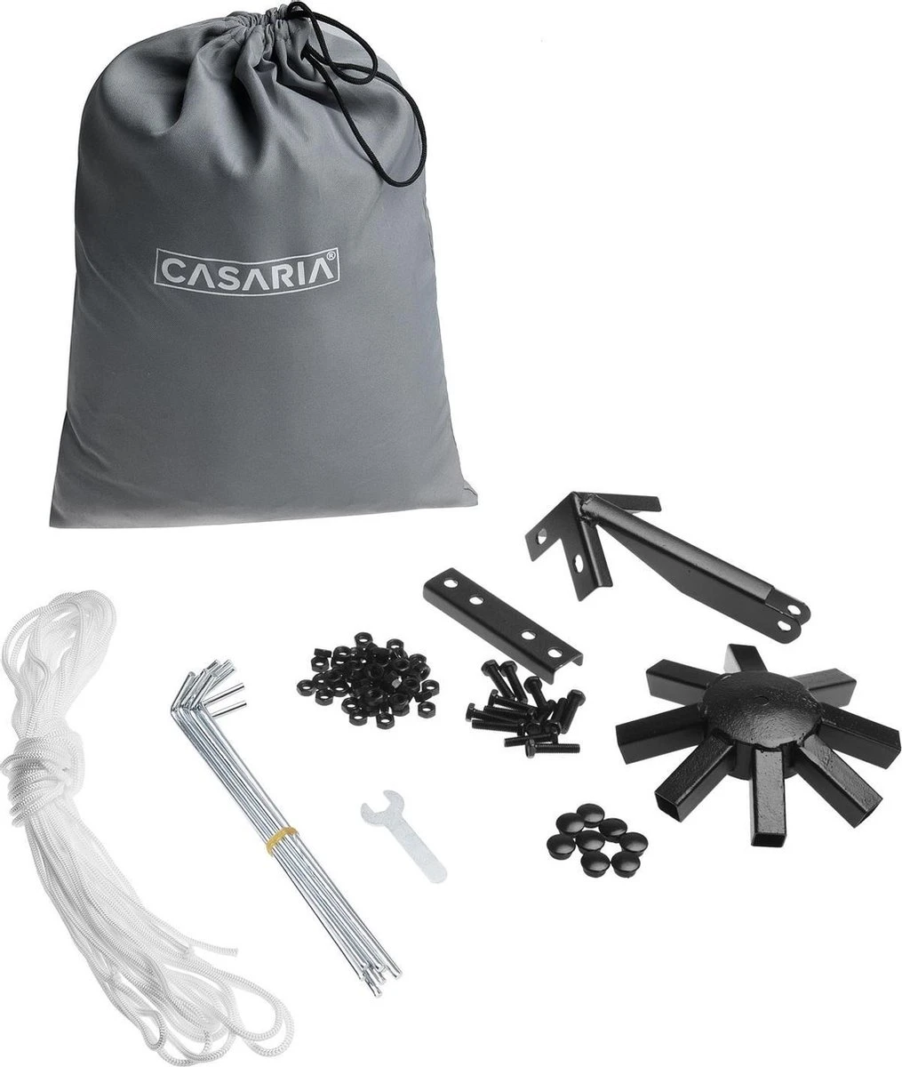 Casaria Paviljoen Lorca 3x3m - UV-bescherming 50+ Metaal - Antraciet - Afbeelding 9