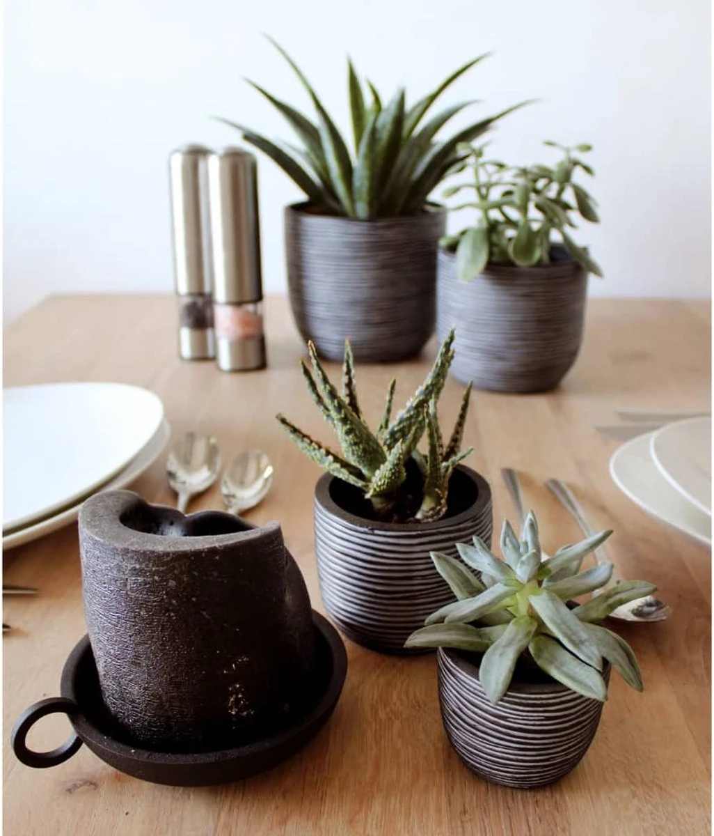 Capi Europe - Set Van 4 - Bloempot Binnen - Rib Antraciet - Afbeelding 6