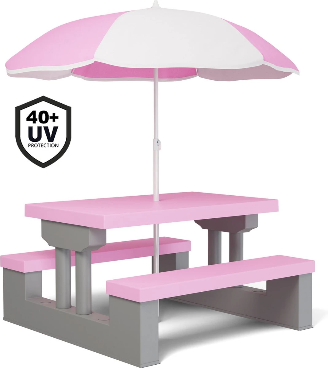 Spielwerk Kinder Tuinset – Incl. Parasol UV-bescherming - Roze Grijs - Afbeelding 3