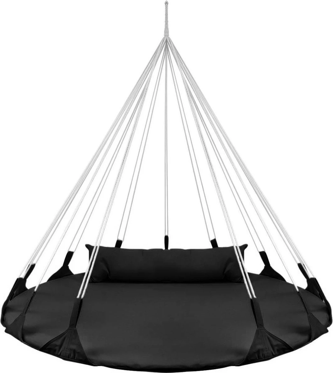 Hangnest Voor Binnen & Buiten. Met Groot En Dik Kussen Voor Volwassenen & Kinderen. Belastbaar Tot 125 Kg. VITA5 (Zwart)