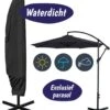 Merkloos Parasolhoes Met Rits En Trekkoord – Beschermhoes Voor Zweefparasol & Staande Parasol – Waterdicht Afdekhoes – Hoes Voor Hangparasol – Inclusief Opberghoes – Zwart - 205 Cm