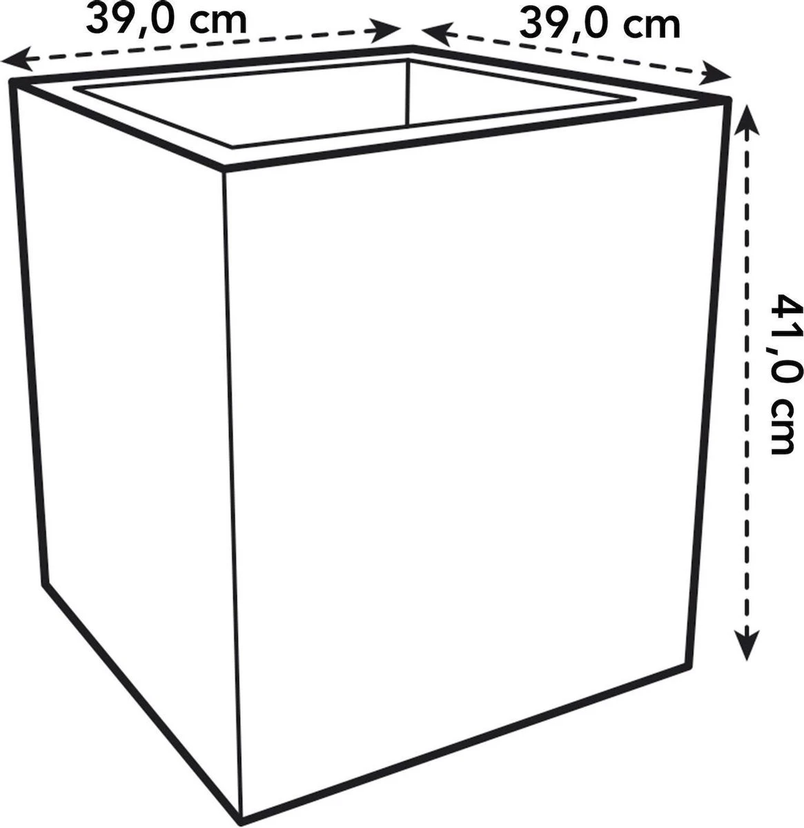 Elho Vivo Structure Finish Vierkant 40 - Plantenbak Voor Binnen & Buiten - Ø 39 X H 41 - Grijs/Warm Grijs - Afbeelding 4
