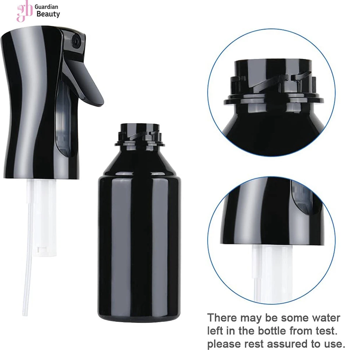 Merkloos Sibel Extreme Mist Verstuiver 160ml Zwart En Wit| Professional Hairdressing Plastic Fine Mist Spray Bottle - 2 Stucks - Afbeelding 3