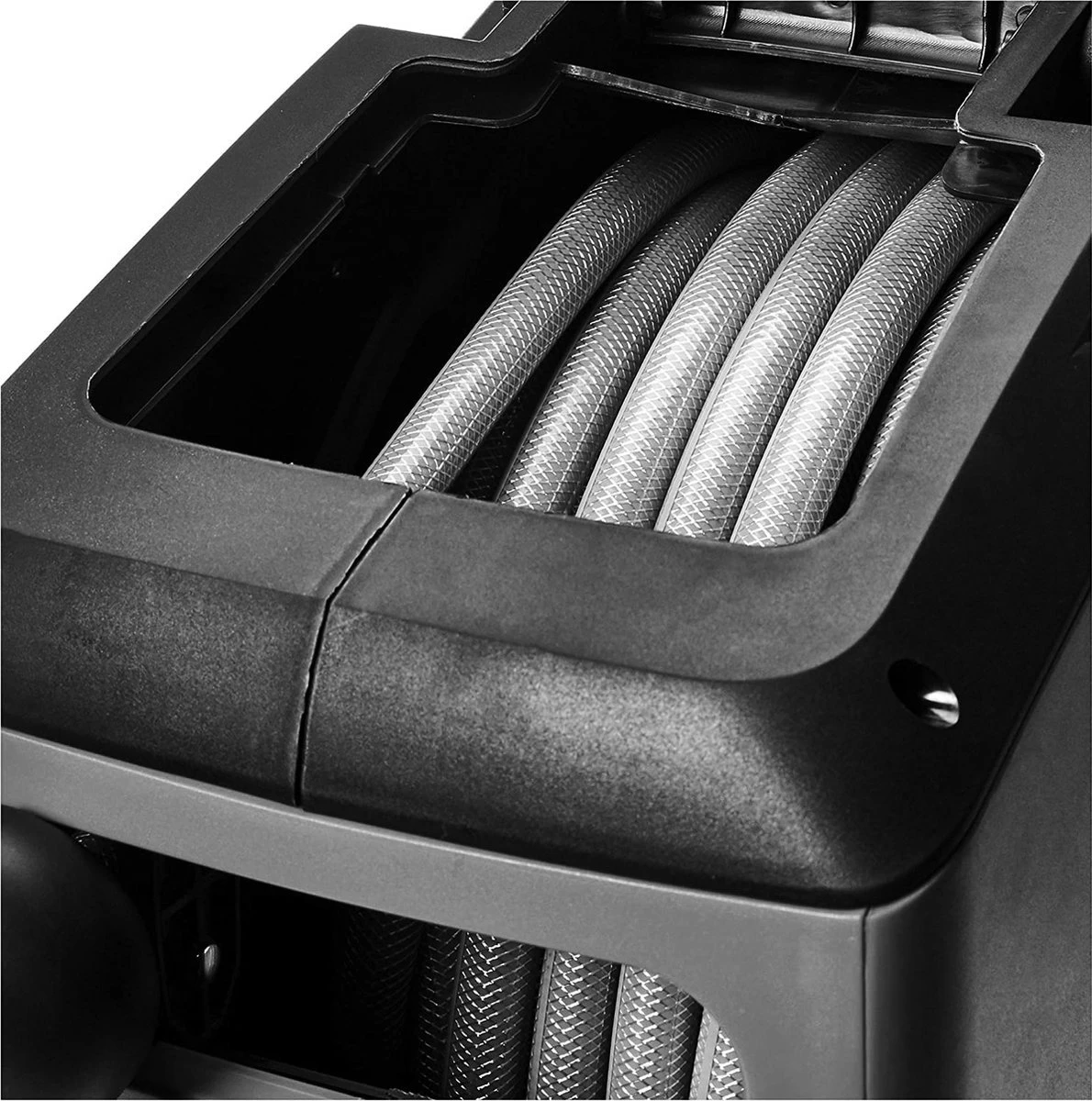 CoolHome Wandslangenbox 15 Meter + 1,5 Meter - Tuinslang Met Haspel- Slangenhouder 180° Draaibaar - Tuinslanghaspel Zwart - Grijs - Afbeelding 7