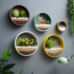 Ronde Muur Plantenbak Zwart - Decoratie - Planten - Interieur - Bloemen - Woondecoratie - Muurbekleding -