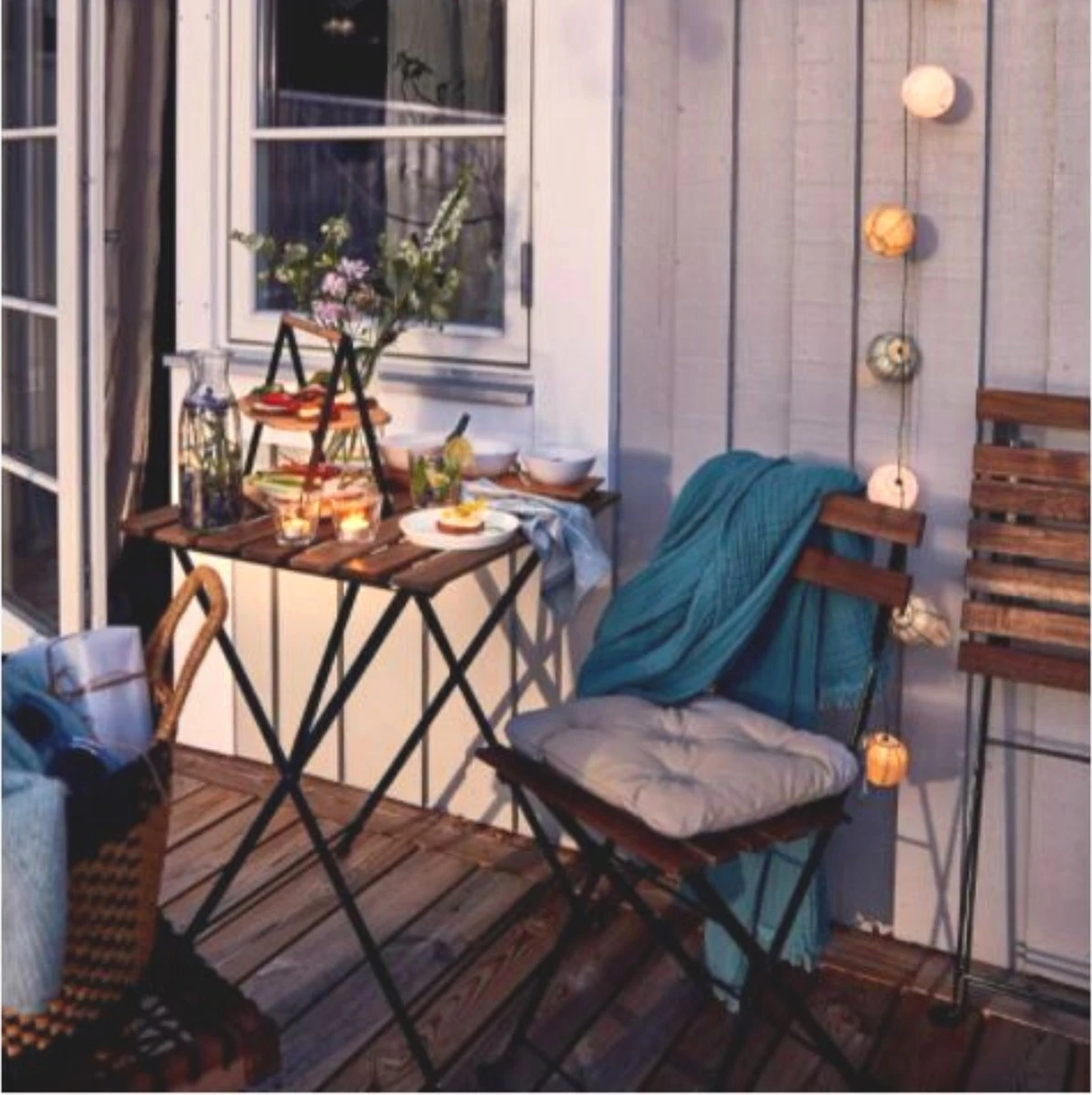 Wooners® Bistroset - Tuintafel Met Twee Stoelen - Metaal En Hout - Zwart - Afbeelding 5