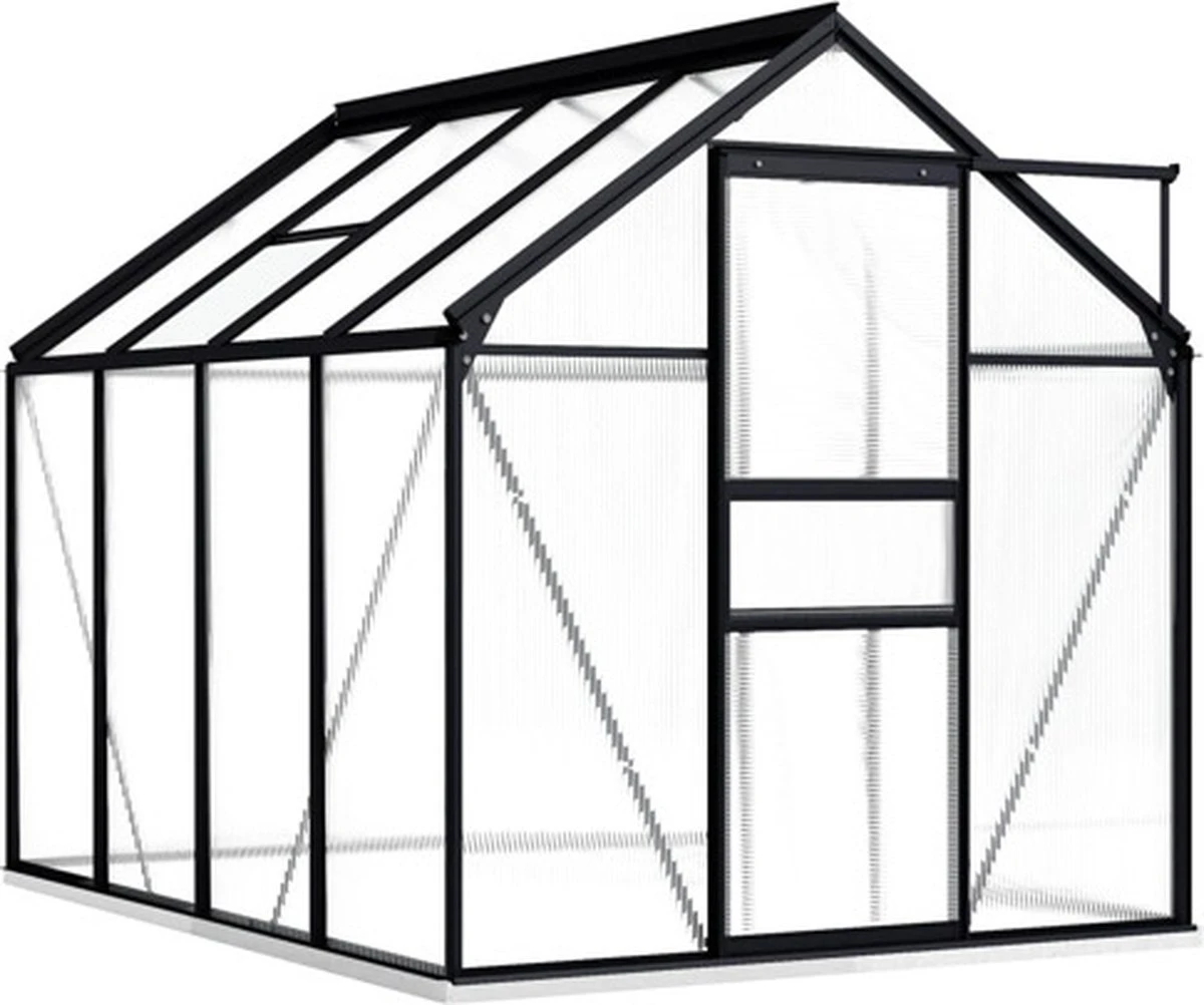 VidaXL Broeikas Met Basisframe 4,75 M² Aluminium Antracietkleurig