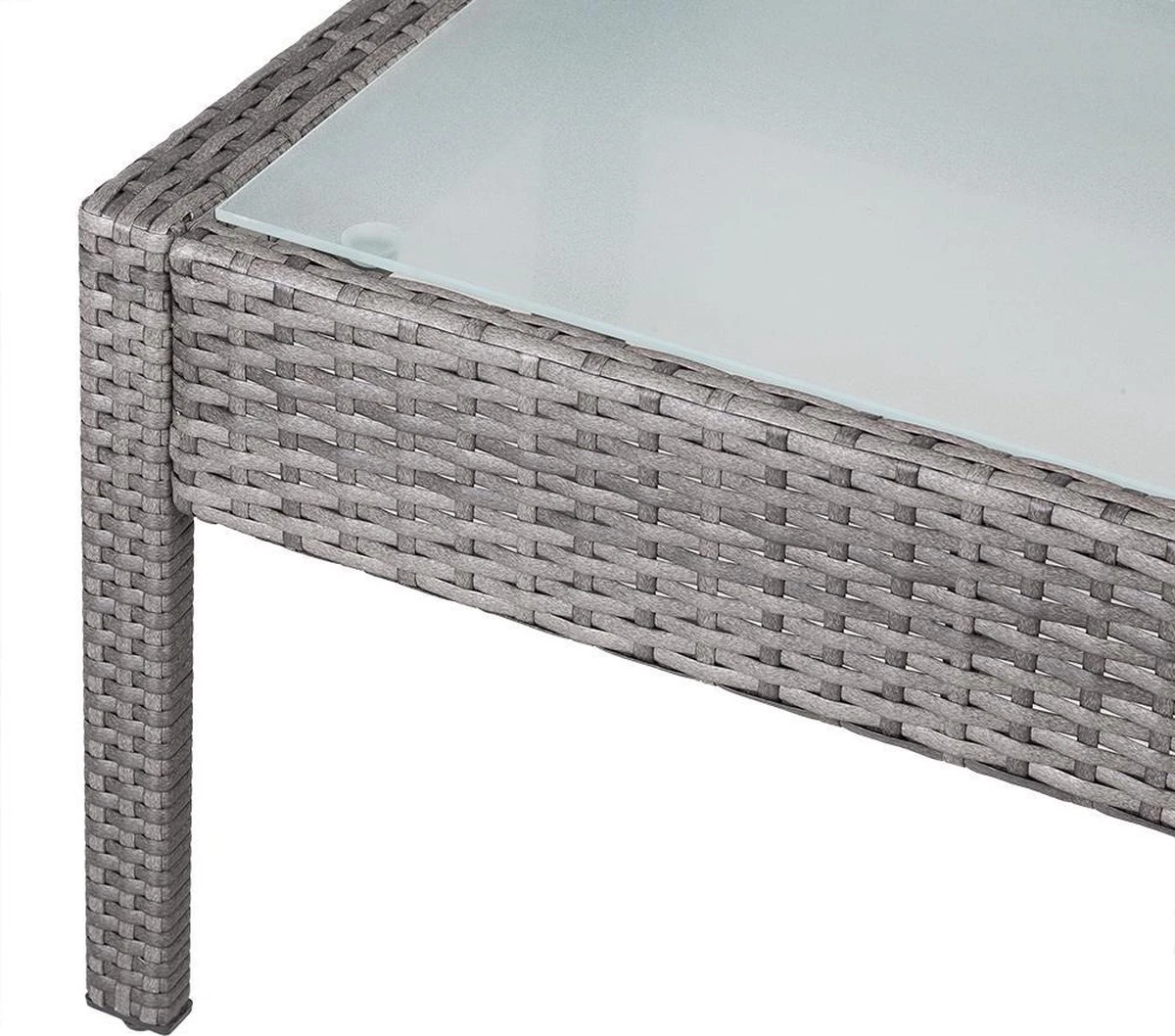 Casaria Polyrattan Loungeset – 2 Stoelen 1 Bank 1 Tafel - Antraciet - Afbeelding 6