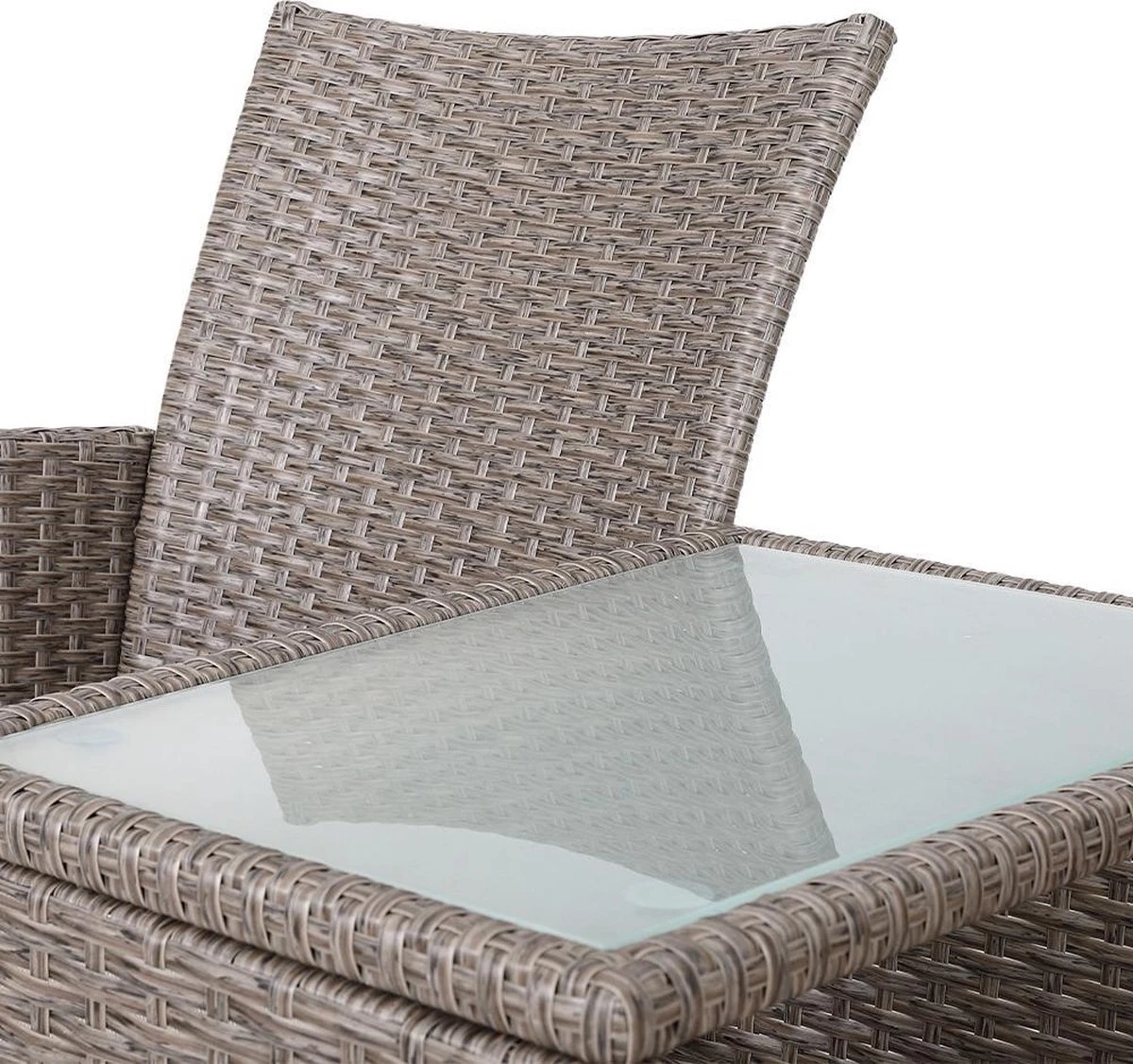Casaria Tuinbank Polyrattan - 2-Zits Incl.Tafel - Weerbestendig Beige - Afbeelding 4