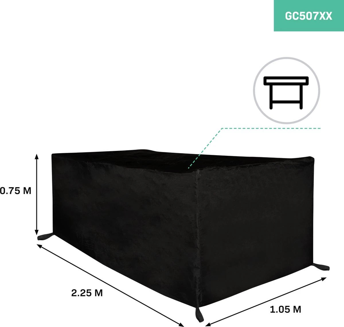 VONROC Premium Tuintafel Hoes – 225x105x75cm – Beschermhoes Voor Tuintafel - Afbeelding 2