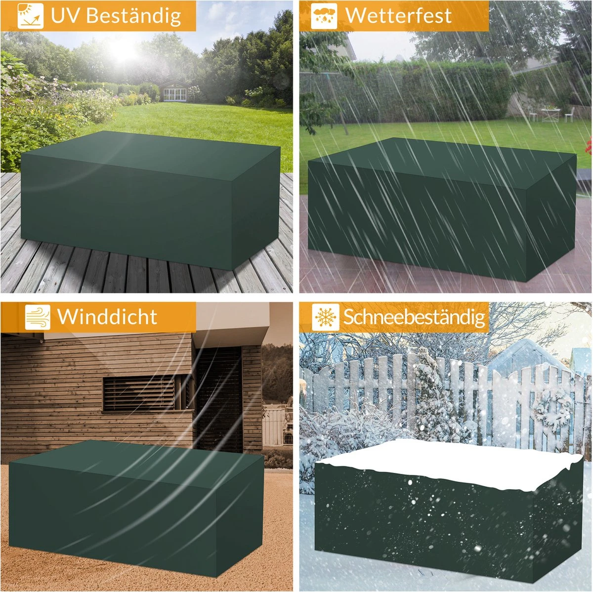 Kingsleeve Tuinmeubelhoes - Beschermhoes - Weerbestendig -308x138x89cm - Groen - Afbeelding 3