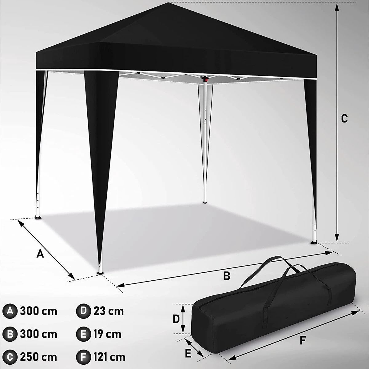 Sens Design Partytent Opvouwbaar - 3 X 3m - Zwart - Afbeelding 3