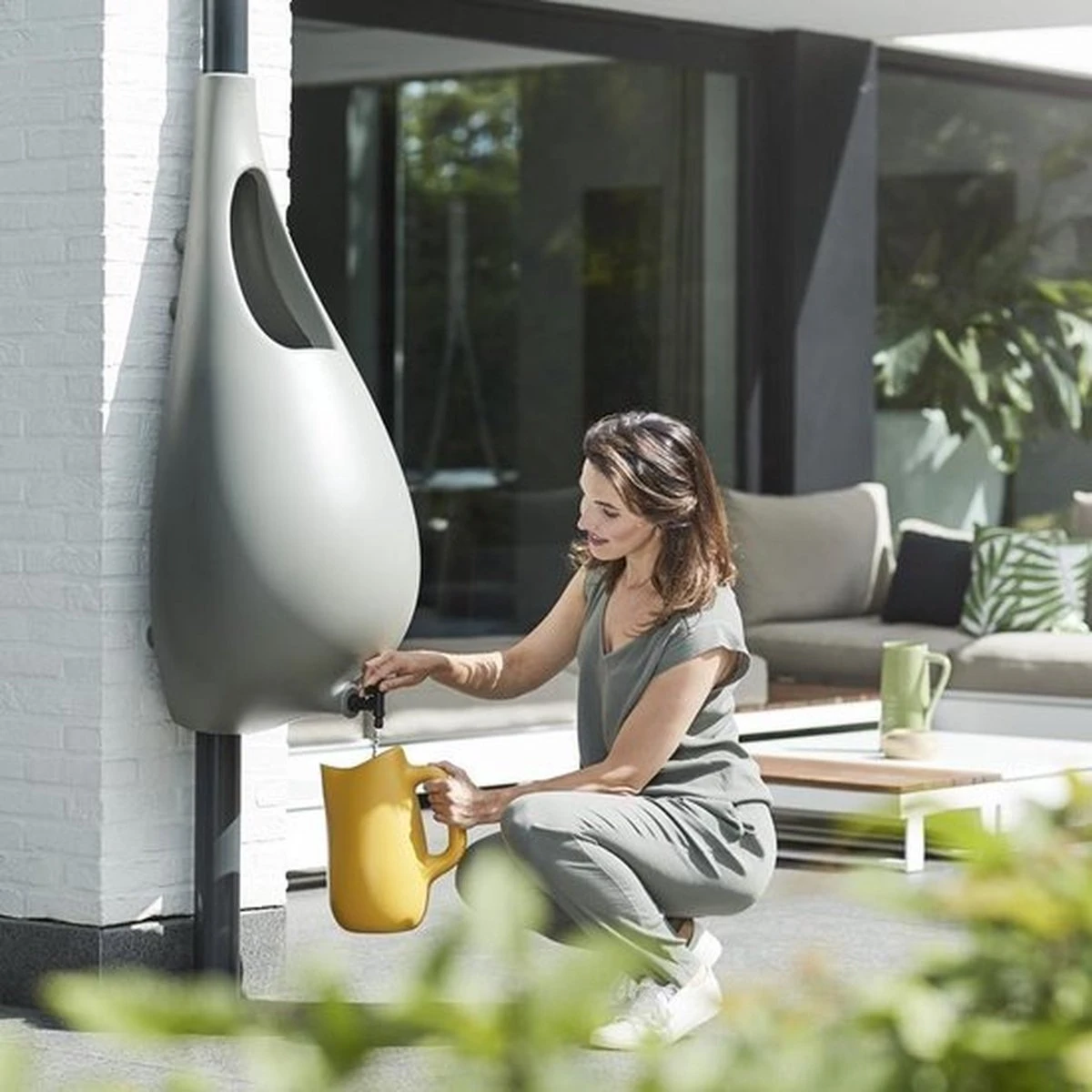 Elho Pure Raindrop 70L - Geel/Oker - Afbeelding 15