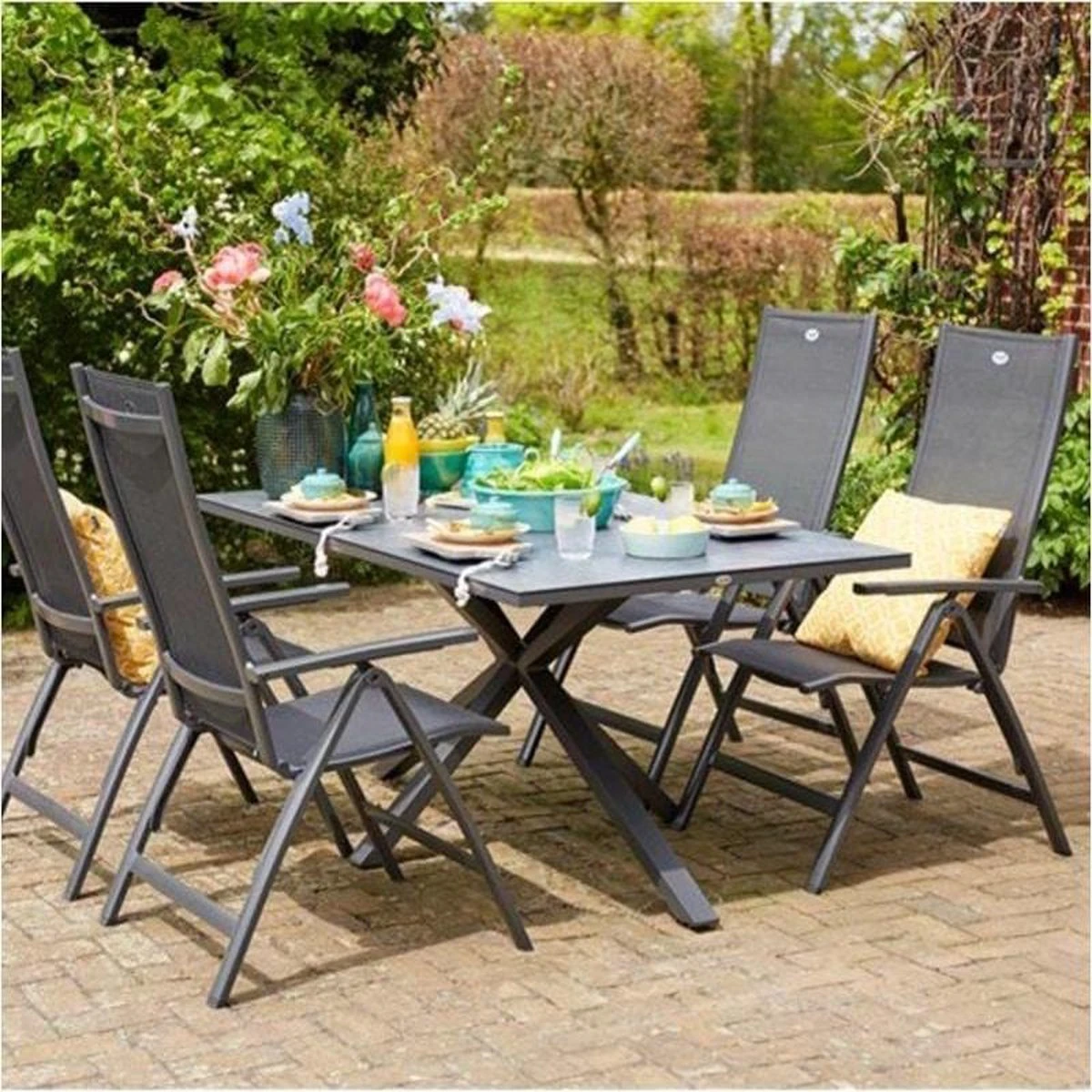 Hartman Aruba Aluminium Tuinstoel - Antraciet Verstelbaar - Afbeelding 7