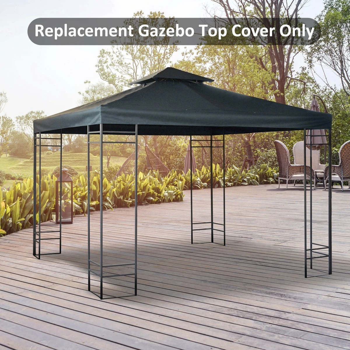 Outsunny Vervangend Dak Voor Metalen Tuinpaviljoen Paviljoen Partytent Tuintent 3x3 84C-041 - Afbeelding 8