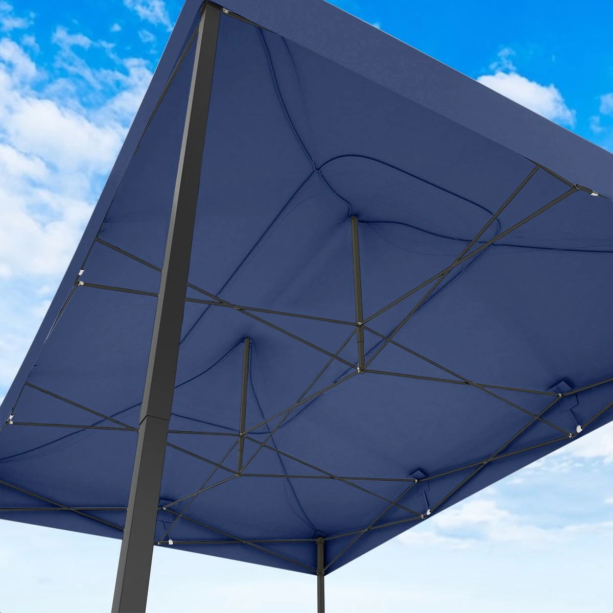 LifeGoods Partytent - 3x4.5 M - Easy Up - Opvouwbaar - Waterdicht - Draagtas Met Wieltjes - Donkerblauw - Afbeelding 9