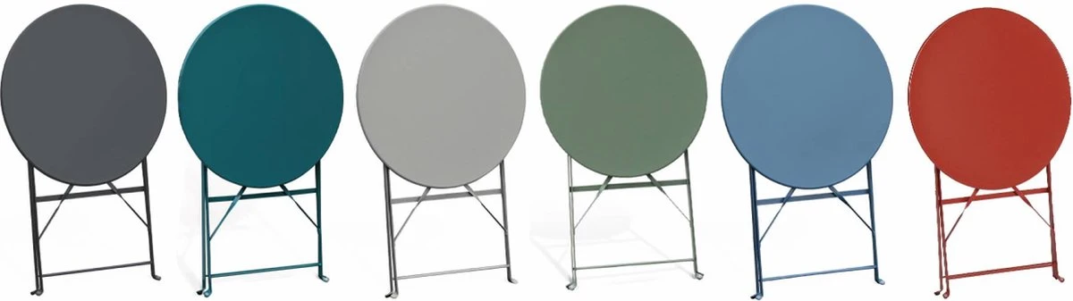 Emilia - Ronde Inklapbare Bistrotafel Ø60cm Van Gepoedercoat Staal – Terra Cotta - Afbeelding 4