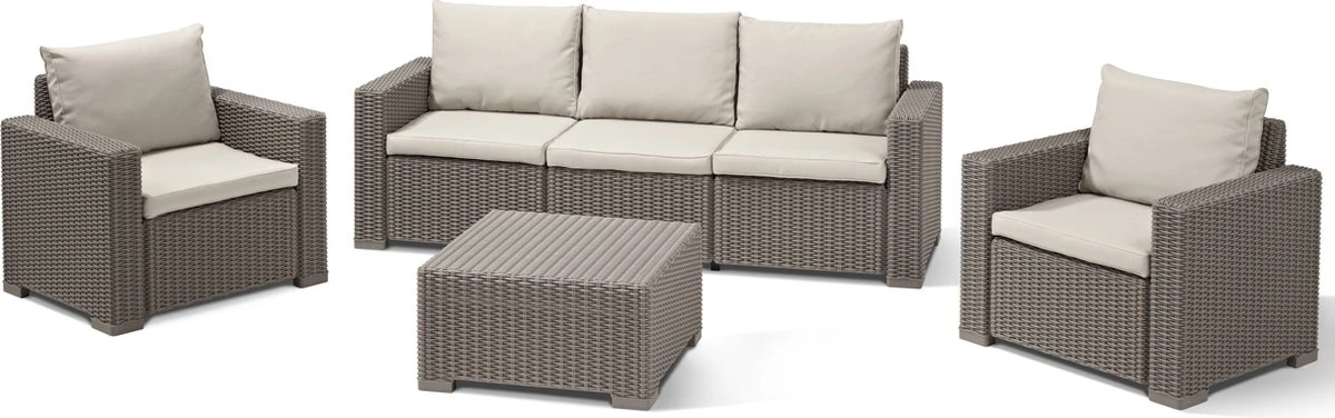 Allibert California Loungeset - 5 Personen - Cappuccino