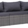 VidaXL 3-delige Loungeset Met Kussens Poly Rattan Grijs