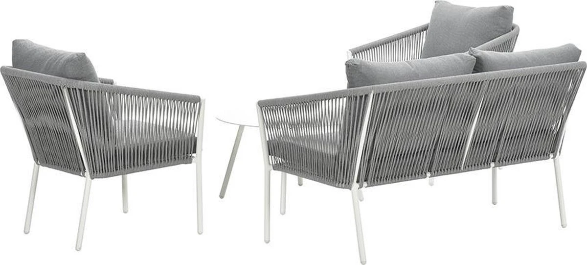 Garden Impressions Fleurie Loungeset 4-delig - Rope - Mat Wit/ Licht Grijs - Afbeelding 6