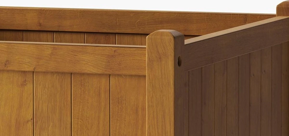 Houten Plantenbak Met Wieltjes 50x50 - Geolied Duurzaam FSC Acaciahout – Bloembak Buiten - Plantenbakken Buiten - Perfecthomeshop - Afbeelding 3