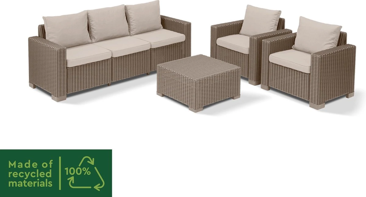 Allibert California Loungeset - 5 Personen - Cappuccino - Afbeelding 4