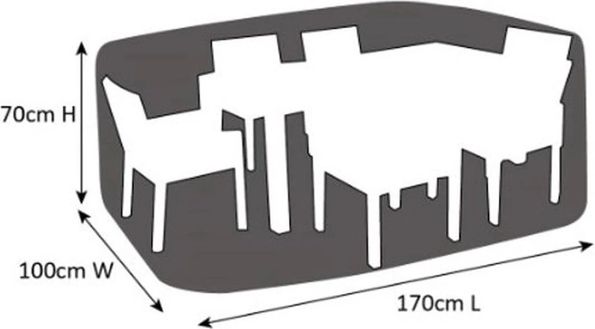 SORARA® Tuinmeubelhoes - Beschermhoes Tuinset - 160 X 90 X 70 Cm. - Afbeelding 9