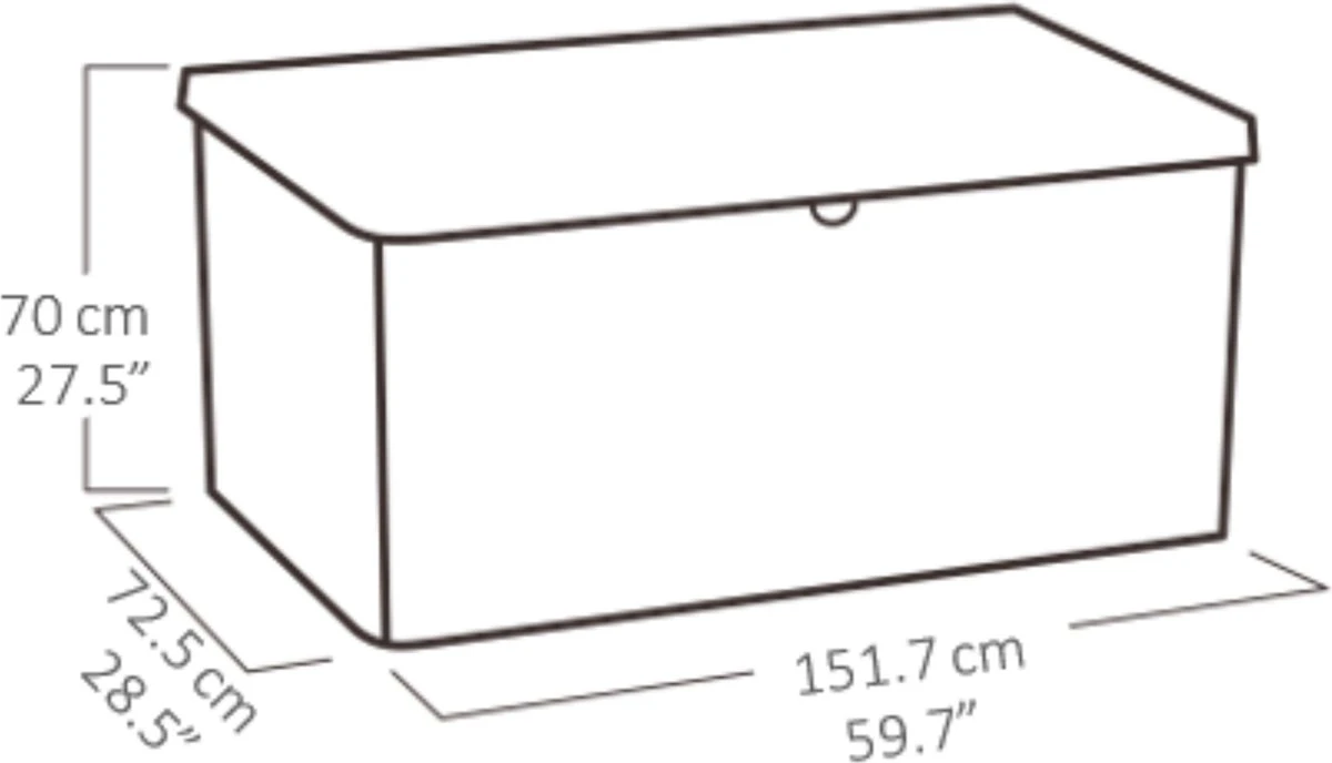 Keter Denali Opbergbox - 570L - 151,7x72,5x70cm - Grijs - Afbeelding 2