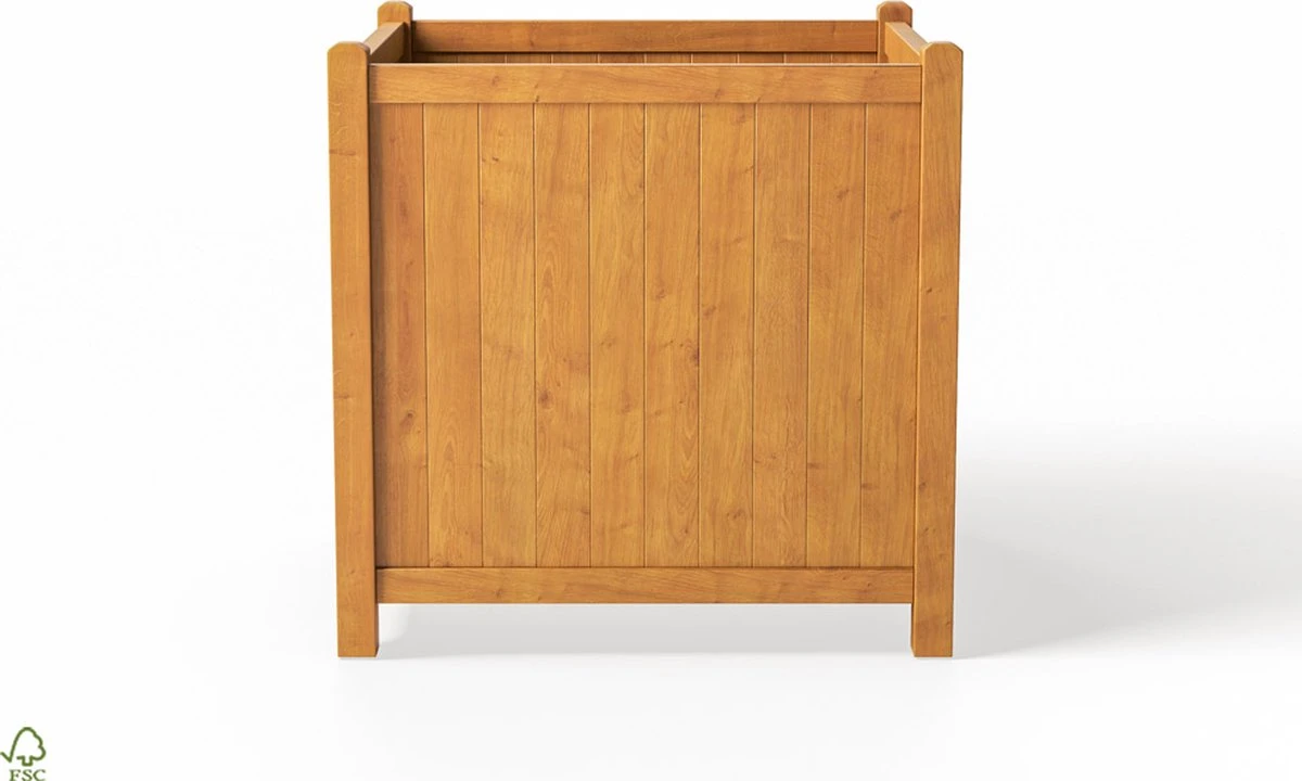 Houten Plantenbak Met Wieltjes 50x50 - Geolied Duurzaam FSC Acaciahout – Bloembak Buiten - Plantenbakken Buiten - Perfecthomeshop - Afbeelding 14