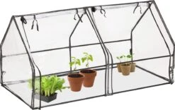 Relaxdays Kweekkas Pvc Met 2 Deuren - Lage Foliekas - Kleine Tuinkas - Plantenkas Tuin