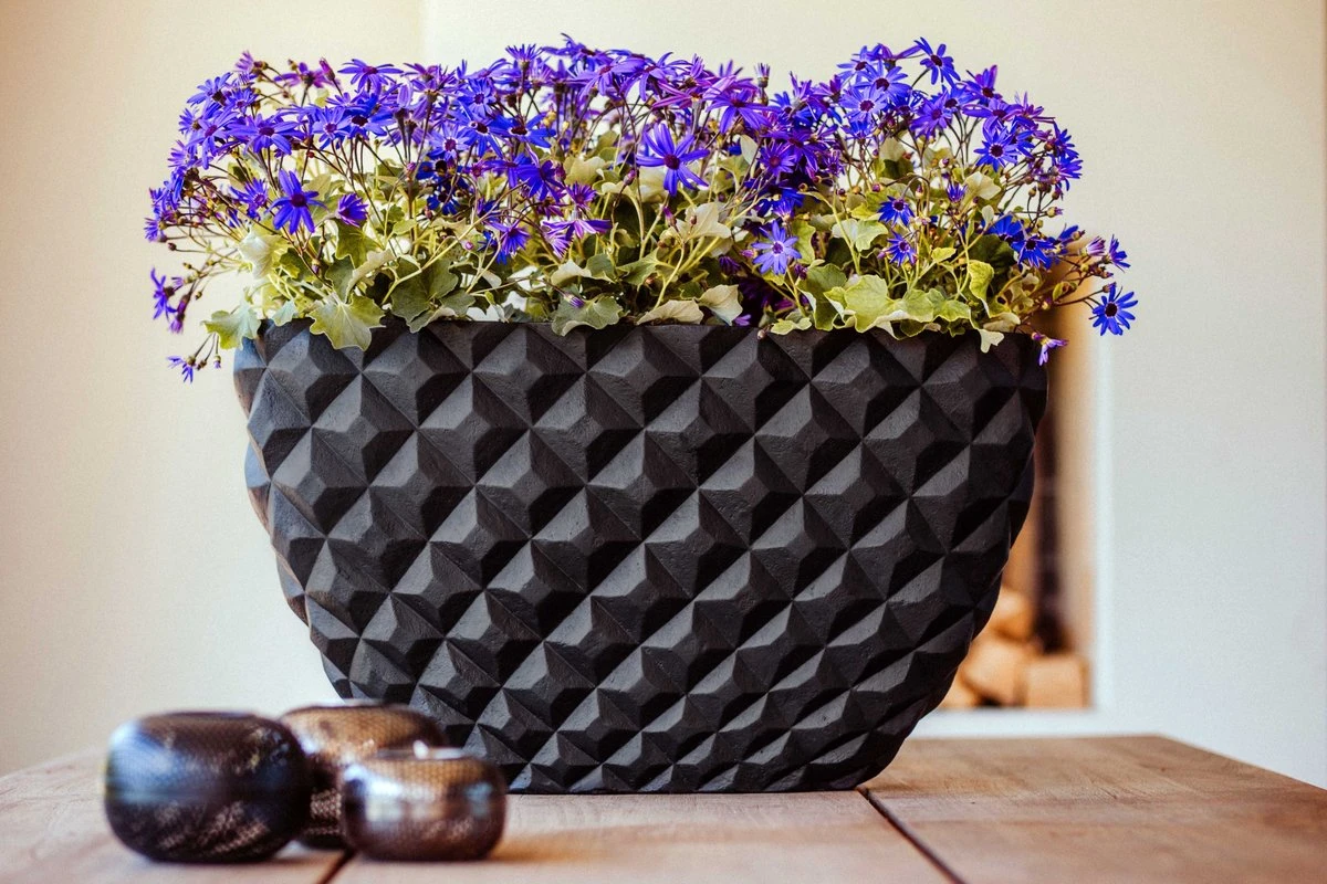 Capi Europe - Bloempot Ovaal Heraldry - 60x35 - Zwart - Bloempot Voor Binnen - BSBI841 - Afbeelding 2