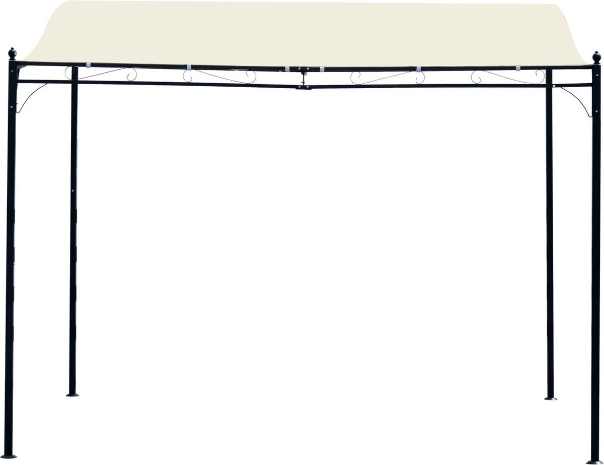 Outsunny Pergola Partytent Paviljoen Overkapping Tent Metaal Crème 297x297 Cm 84C-038 - Afbeelding 8