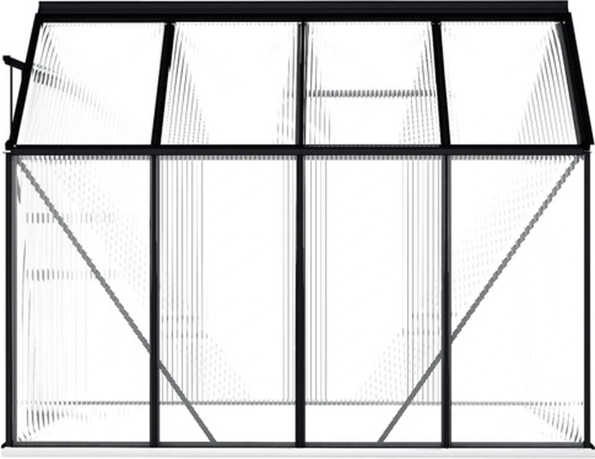 VidaXL Broeikas Met Basisframe 4,75 M² Aluminium Antracietkleurig - Afbeelding 6