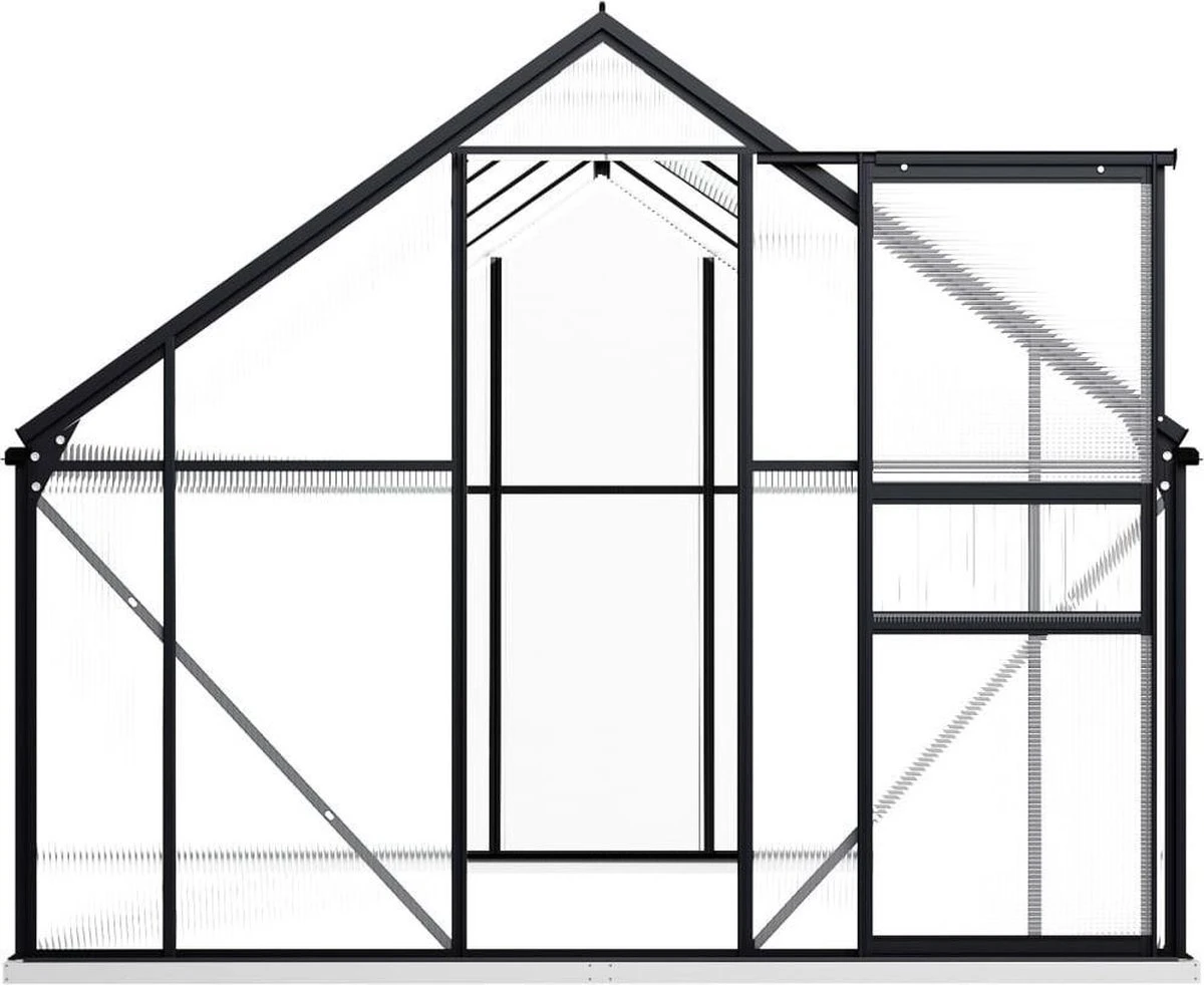VidaXL Broeikas Met Basisframe 4,75 M² Aluminium Antracietkleurig - Afbeelding 7
