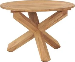 VidaXL Tuintafel Ø110x75 Cm Massief Teakhout