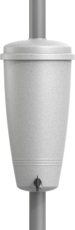 Elho Green Basics Rain Catcher 33 - Regenton Voor Balkonbuiten - Ø 33.5 X H 73.5 Cm - Grijs/Living Concrete