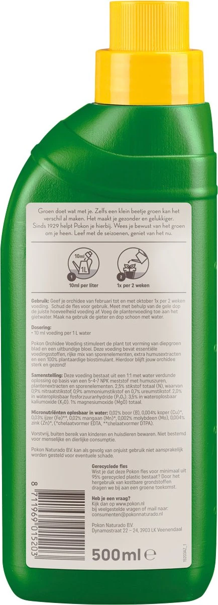 Pokon Orchidee Voeding - 500ml - Plantenvoeding - 10ml Per 1L Water - Afbeelding 3