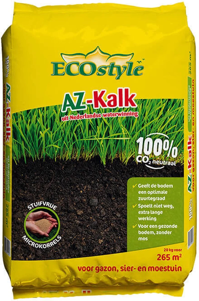 ECOstyle AZ Kalk Micro Korrel – Voor Gazon, Sier- En Moestuin - Corrigeert Zuurgraad Direct En Langdurig - Werkt Tegen Mos - CO2-Neutraal – 135 M² - 10 KG - Afbeelding 9