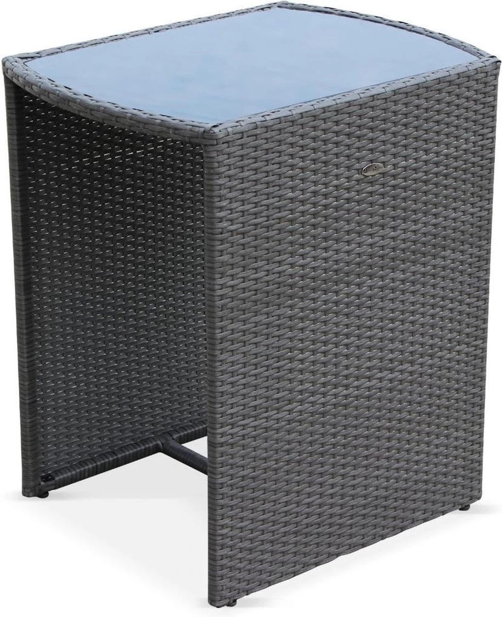 Alice's Garden Balkonset Doppio - 2 Stoelen - Inschuifbaar - Wicker - Grijs - Afbeelding 2